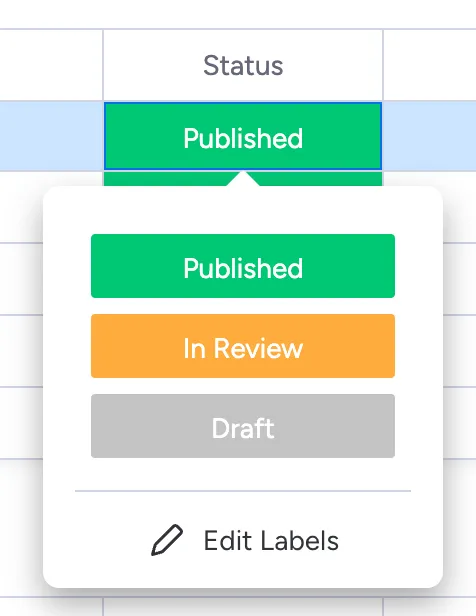 Status column example
