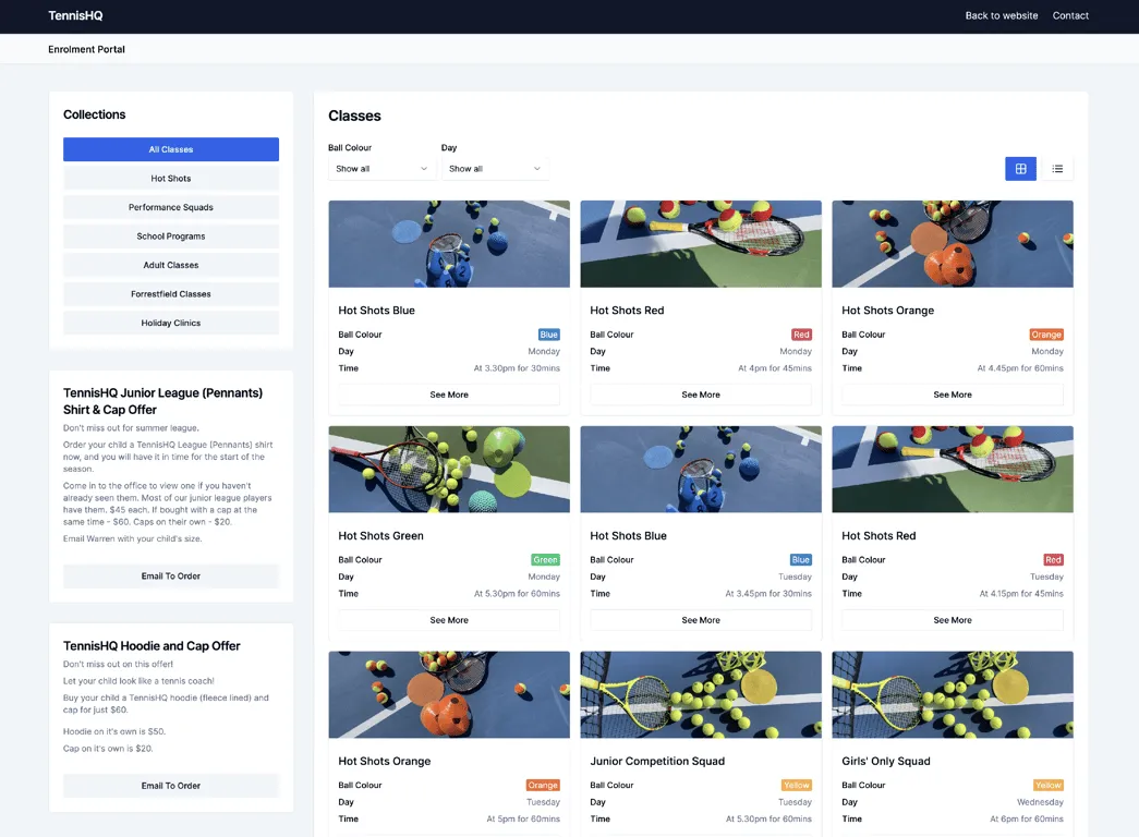 Online Class Portal example